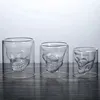 150 ml Cabezal de cráneo S Glass Fun Designer Creative Crystal Party Cup Transparent Vodka Beer Steins Halloween Novedad 240509