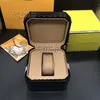 Beste Qualität schwarzer Farbe Holzboxen Geschenkbox 1884 Holzbox Broschüren Karten Schwarze Holzkiste für Uhr enthalten Zertifikatstasche 272g