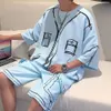 Mężczyźni urocze graffit bluzka Top Shorts Zestaw Ogółe Summer Funny Shirt Ubrania HARAJUKU Casual krótkie rękaw