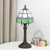 Tafellampen 1 stc groene blad gebrandschilderde glazen tafellamp - Klein nachtlampje voor slaapkamer of kinderkamer - Creatieve woningdecoratie - Warm en romantisch cadeaubon