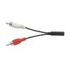 3,5 mm kvinnlig till 2 manliga RCA-kabeldelare omvandlare adapter aux ljudförlängningssladd y-kabel för bärbar dator mp3/mp4 konverteringslinje