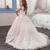 Girl's Dresses Elegant Party Dresses for Teens Girls Wedding bridesmaid Pageant Tailling Long Gown Teenagers Kids Lace Flower Princess Dress Y240514