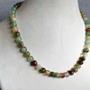 Ожерелье из бисера 8 мм зеленый павлин ожерелье агата с натуральными шариками для драгоценных камней круглые бусины Женские свадебные подарки модные и очаровательные украшения D240514