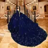 Emerald Green Glitter Quinceanera Dresses 3D Flower Vestidos de 15 Birthday Formal Dress Ball Gown Pearls Junior Girls Party Gown Girls