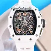 Multifunctionele horloges Mechanische horloges Luxe milles Bekijk multifunctionele automatische witte koolstof tlae rmrm