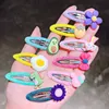 Hair Accessories 10 pieces/set cute cartoon girl rainbow flower hair clip childrens cute hair decoration bangs hair bucket hair accessories d240514