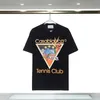 Tennis Club T Shirt Mens Designer Casablanca Shirt Camiseta Mode Casual Tees Kleidung Street Size S-3XL Summer White Black Blue Clothing