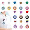 Nieuwe items houden van clip pocket horloges verpleegkundige revershorloge intrekbare Arabische cijfer wijzerplaat medische hang klokcadeau fob met tweedehands otlw2