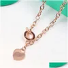 Bracelet & Necklace Fashion Designer Womens Set Luxury Classic Heart Girl Valentines Day Love Gift 316L Titanium Steel Jewelry Factor Dhwun
