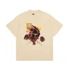 Trend Versatile Tee Represente Tshirt Mens T-Shirts Designer Fashion Vintage Rose Skull Rock Band High Street Wash Short Sleeve T-shirt
