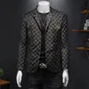 Autumn 2024 New Luxury High Quality Designer Men's Suit Black Business Top Luxury Men's Jacket Jacket Fashion Printed Jacket Oversized Size M-5XL