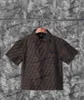 xinxinbuy Men designer Tee t shirt 2024 Italy Double letter jacquard fabric roma denim fabric short sleeve cotton women black blue Khaki XS-XL
