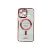 iPhone 15 Phone Case Mag Safe Magnetic شفط لاسلكي اللاسلكي الكهربي 14 Pro Max Glass Lens Pattern