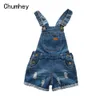 Overaller chumhey 2-12t barnkläder sommar pojkar och flickor denim shorts jeans todd jumpsuit barnkläder d240515