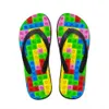 Women customized Flats House Slipper 3D Tetris Print Summer Fashion Beach Sandals For Slippers Woman Ladies Flip Flops Rubber Flipflops I0Yg# 1ba5 s flops