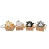 Personalidad creativa linda pequeña caja de gato llavero para mujeres colgantes de bolsas de llavero