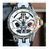 V10 New 45mm Spider RDDBEX0947 Automatic Mens Watch White Skeleton Dial PVD Black Steel Case White Leather Rubber Strap Watches Hello_Watch E111a