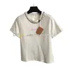 Crystal Neck T -shirt Vrouwen Letter Afdruk T -shirt Nek Ademvol T -stukken Summer Designer T -shirts