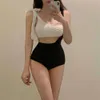 2024 ins women's triangular jumpsuit small chest color blocking belly slimming swimsuit H515-23.8