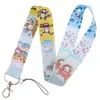 16COLORS MENINAS Infantil Kuromi Melody Cats Chaves de chave de crédito Tampa de cartão de crédito Passe de telefone celular Charm Straps Acessórios para Keyring Bittle