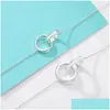 ペンダントネックレス新しいデザイナーネックレスLuxurys Jewelry Light Luxury High-Quality Double Ring Womens Clavicle Chain Gifter