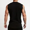 Zomer gym tanktop mannen katoen bodybuilding fitness mouwloze t -shirt workout kleding heren compressie sportkleding spiervesten 240515