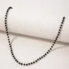 Beaded Neckor Tocona Single Vintage Black Bead Halsband för mäns Simple Party Alloy Metal Justerbara smycken Halsband D240514