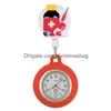 Party Favor Creative Medical S Cartoon Retractable Nurse Doctor Badge Reel Clip Fob Pocket Watches Hospital Nursing Care Clock Gift Dr Ot8Hk