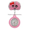 Party Favor Cartoon Glitter Shiny Nurse Doctor Medical S Hospital Heart Care Dractable Fob Clip Lovely Pocket Gifts Watches Clock Dr OTFB3