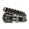 جديد BB Belt Simon Diamond Belt Bling Rhinestone Belt Cowboy Cowgirl Cinto de Strass Skull for Kids Fashion Ceinture Femme