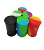 11mL Jar Food Grade Silicone Oil Barrel Container Jars Dab Wax Rubber Drum Shape Silicon Dry Herb Dabber Boxa201276612
