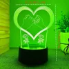 Bordslampor 1pc Valentines Day Special 3D Night Light - USB Creative Table Lamp - Black Touch Colorful Lamp