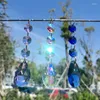 Garden Decorations 2pc Crystal Suncatcher Prism tår droppar hänge med Octagon Bead Chain Sun Catcher Christmas Tree Decor