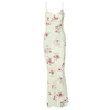 2024 Spring New Fashion Print U-neck Long with Hip Wrap Hot Selling Women's Wear Sling Dress for Women F51535