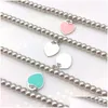 Beaded Heart Bracelet Women Stainless Steel Strands Chain On Hand Couple Gifts For Girlfriend Accessories Pink Red Green Blue Drop Del Dhk5Q