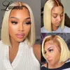 Brazilian Straight Blonde 613 Short Bob Wigs For Women 13x4 HD Lace Front Human Hair Wig Transparent HD Synthetic Lace Frontal Wig Preplucked