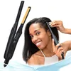 2 in 1 Haarglätter Curler Small Flat Iron Ceramic Haar Crimer Wellgation Kurzes Haar Glättung Curling Styling Tool 240515