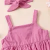 Set di abbigliamento 3 pezzi di abiti da bambino per neonati estivi set di vestiti da 1 2 3 anni abiti a colori solidi a maniche canotte senza maniche