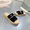 Hoogwaardige mode zomer Mila Slippers zwembad mannen sandaal luxe ontwerper loafer strand schuifregelaars nieuwe stijl dames platform sanvas canvas mule maat 35-45 met doos