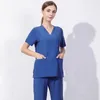 Andningsbara och snabbtorkande shortsleeve sjuksköterska uniform uppsättning för läkare och kirurger perfekt för sommaren lämplig för skönhetssalonger 240506