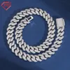 Hip Hop Custom 15mm 18mm Cuban Chain Iced Out 925 Sterling Silver Vvs Moissanite Link