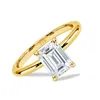 Bagues de mariage anneau de silice molybdène avec certificat Jade Cut 3CT 7 * 9 mm Silver 925 bijoux testés Diamants Q240514
