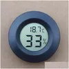 Temperaturinstrument grossisthygrometer mini termometer kylskåp bärbar digital akryl runda hygrometrar fuktighetsmätare mötte dhnth