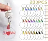 230st Key Ring DIY Clear Circle Discs Keychains Making Kit Metal Acrylic Round Keyrings Blanks Tassel Pendant As Party Favors2734986