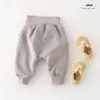 2024 Winter New Korean Edition Instagram Boys and Girls Cute Three Dimensional High Waist Strap Legs Thickened Wrap Pants