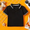 Chłopcy krótkie rękawowe koszulę polo -Polo Summer Pure Cotton Tshirt Baby Cool Thin Top Trend 240515