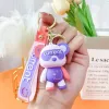 Cute Anime Keychain Charm Netflix Colorblocked Lightning Bear Key Ring Doll Couple Students Personalized Creative Valentine's Day Gift UPS