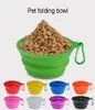 Multicolors Silicone Pet pliage Bol Ustensiles rétractables Bol Bowl Bown Bowning Fountain Portable Outdoor Bowl Carabiner BH15120815