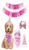 Fowecelt handgjorda justerbara husdjur födelsedagsfest dekor katt hund halsduk hatt krage banner tillbehör för diy husdjur party leverans7376825