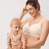 Maternity Intimates Hands Free Pumping Bra Breastfeeding Maternity Lace Cute Wireless Underwear Nursing Bra For Pregnant Women Y240515